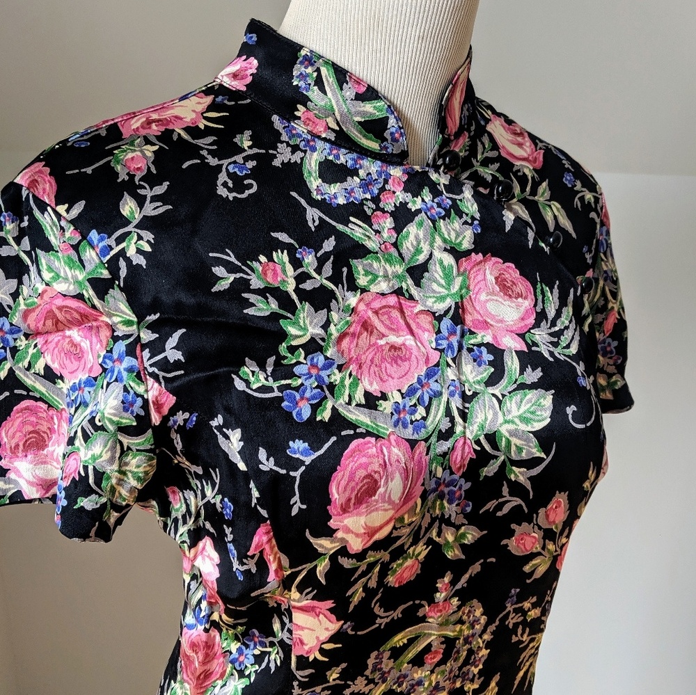 Betsy Johnson Mandarin Collar Dress Floral Print